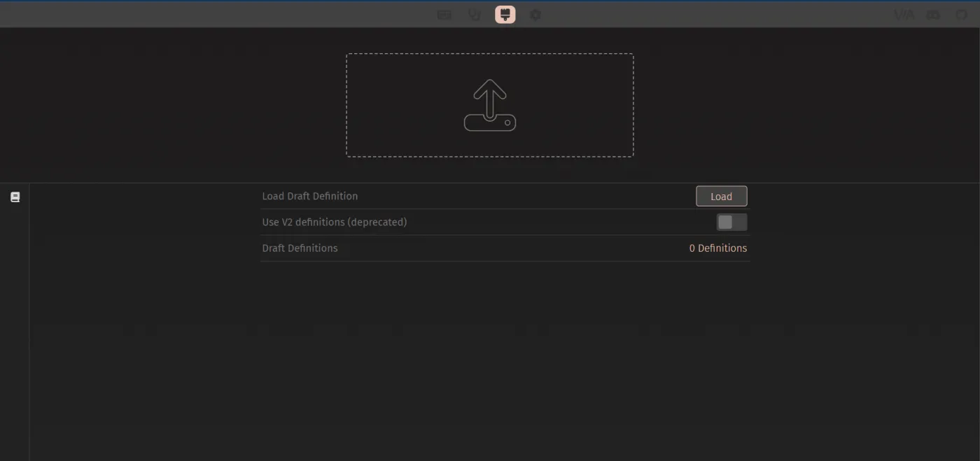 Load the VIA definition - step 4