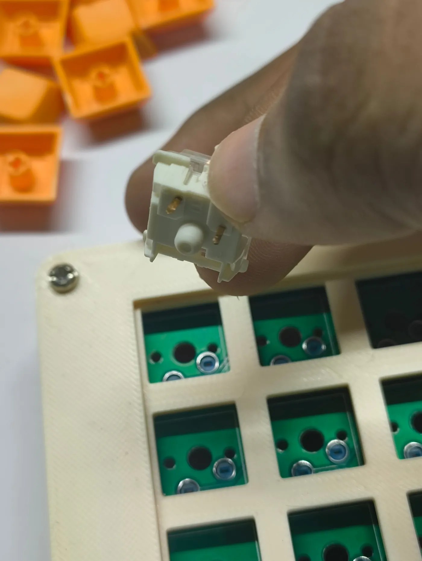 Insert the switches - step 1